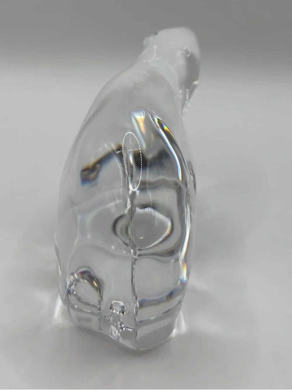 Vintage Hand Blown Hadeland Crystal Glass Figurine Polar Bear Art Paperweight - Picture 6 of 8